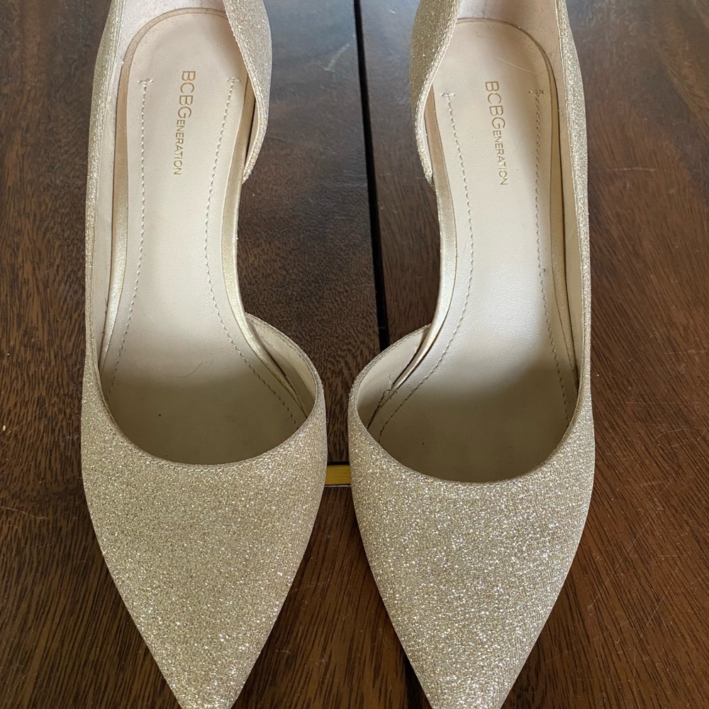 BCBGeneration Women's Glitter Heels - Gold